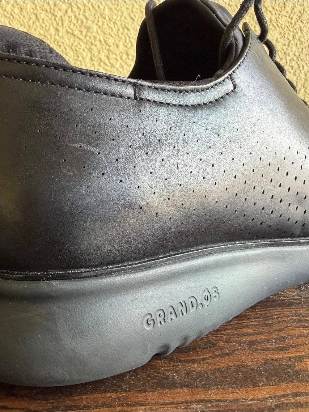 Cole Haan Zero Gravity Men's Black Leather Lace-Up Derbys - Perforated Comfort